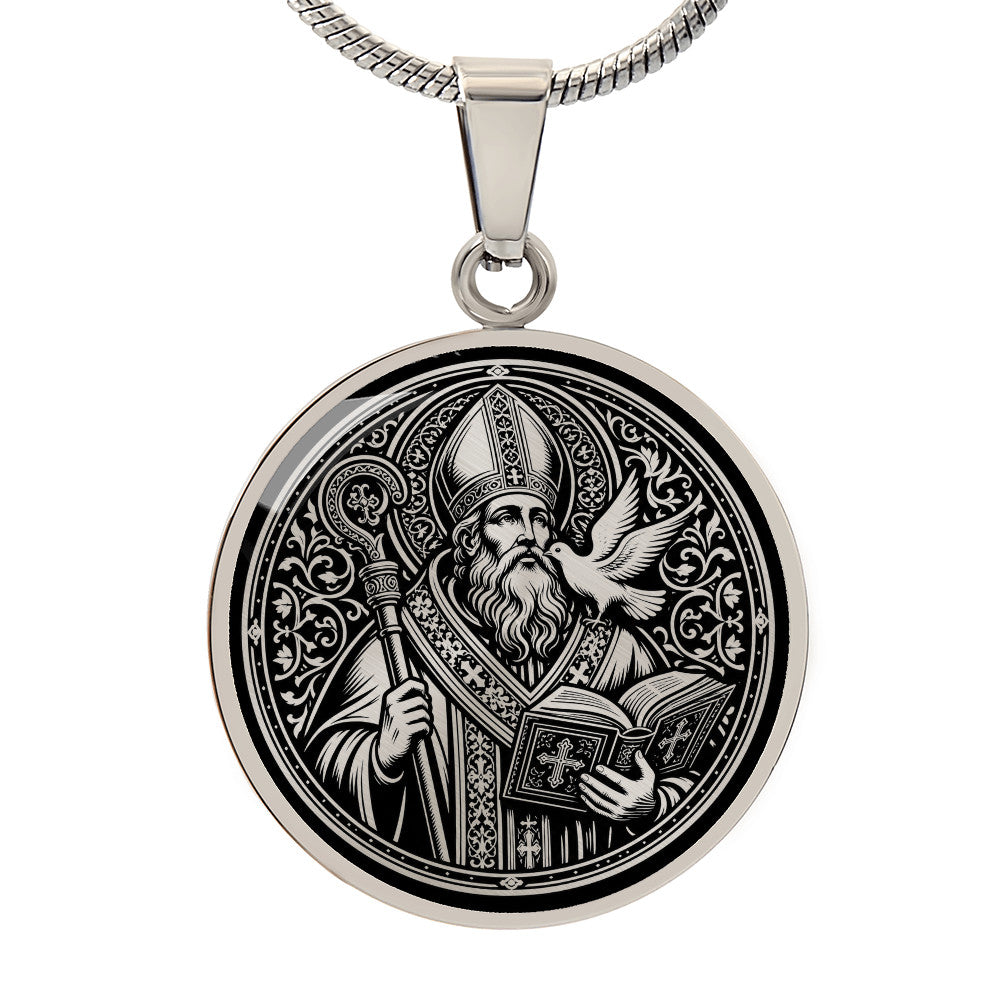 Saint Gregory the Great Medal Necklace – Patron Saint of Musicians & Teachers