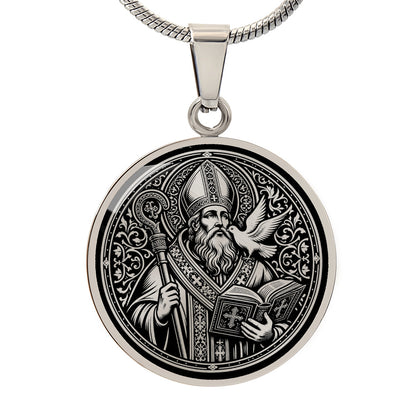 Saint Gregory the Great Medal Necklace – Patron Saint of Musicians & Teachers