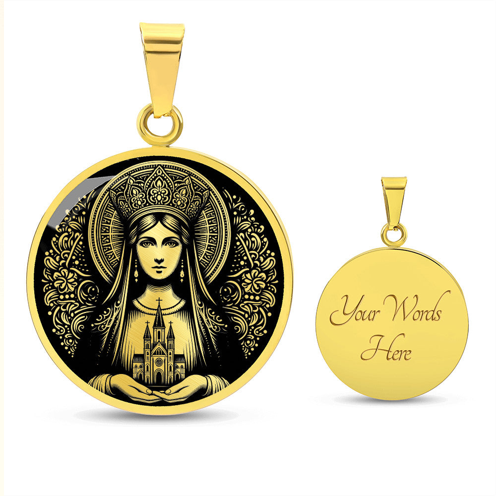 Saint Hedwig of Poland Medal Necklace – Patron Saint of Widows and Difficult Marriages