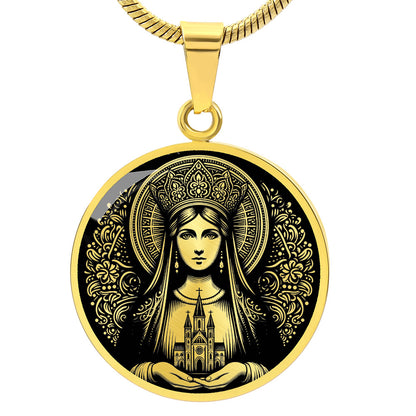 Saint Hedwig of Poland Medal Necklace – Patron Saint of Widows and Difficult Marriages
