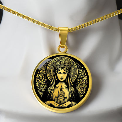 Saint Hedwig of Poland Medal Necklace – Patron Saint of Widows and Difficult Marriages