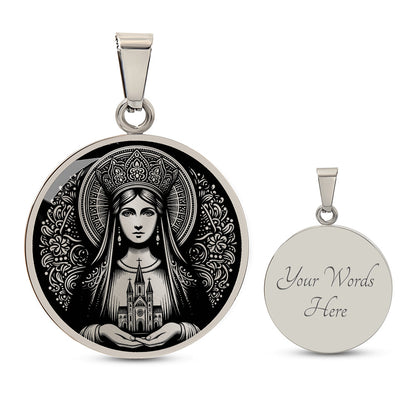 Saint Hedwig of Poland Medal Necklace – Patron Saint of Widows and Difficult Marriages
