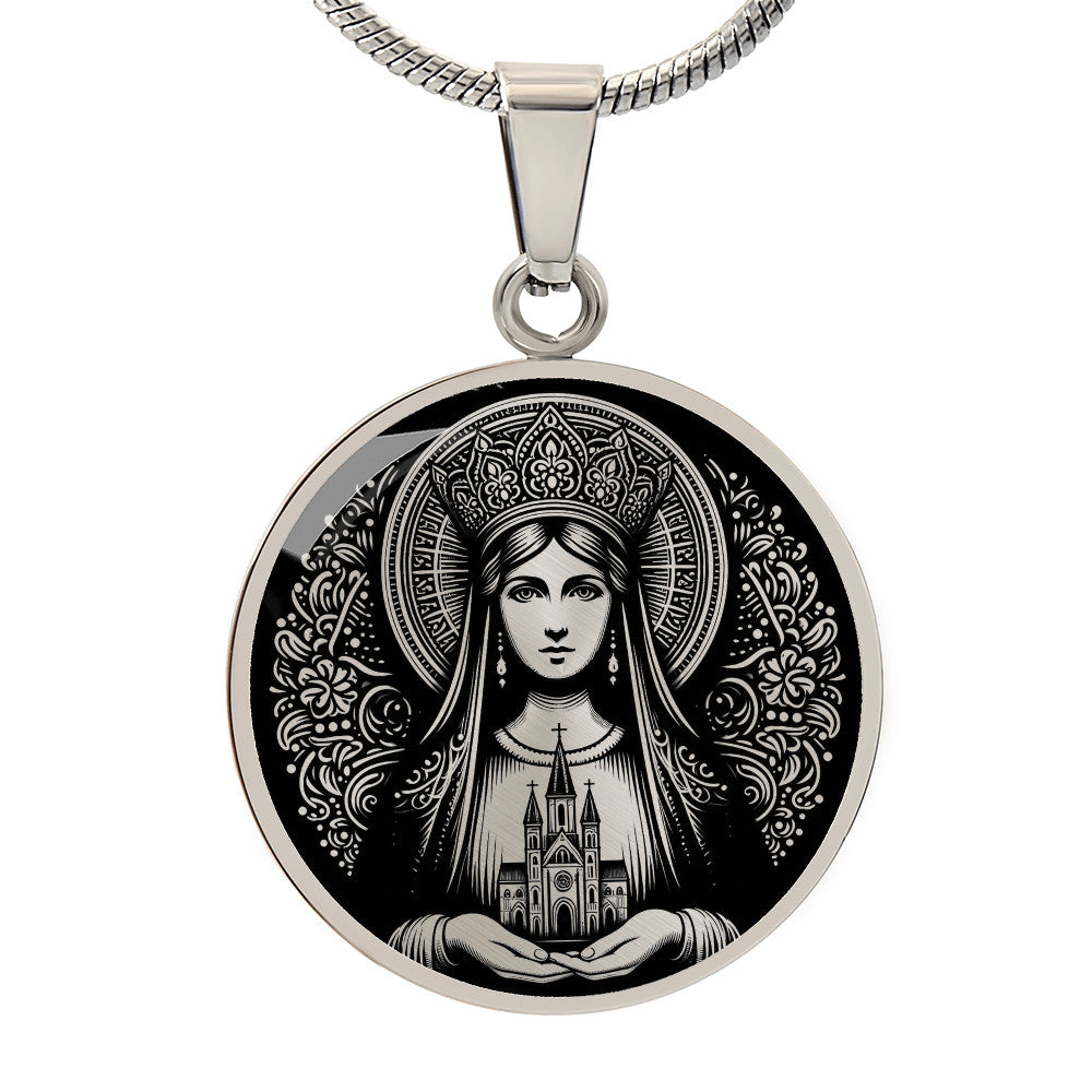 Saint Hedwig of Poland Medal Necklace – Patron Saint of Widows and Difficult Marriages