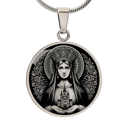 Saint Hedwig of Poland Medal Necklace – Patron Saint of Widows and Difficult Marriages