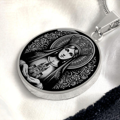 Saint Hedwig of Poland Medal Necklace – Patron Saint of Widows and Difficult Marriages