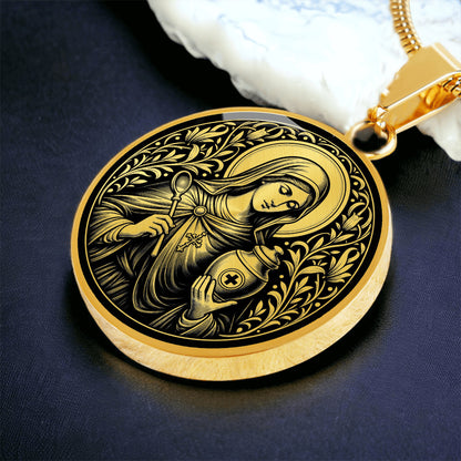 Saint Hermione of Ephesus Medal Necklace – Patron Saint of Physicians and Healers