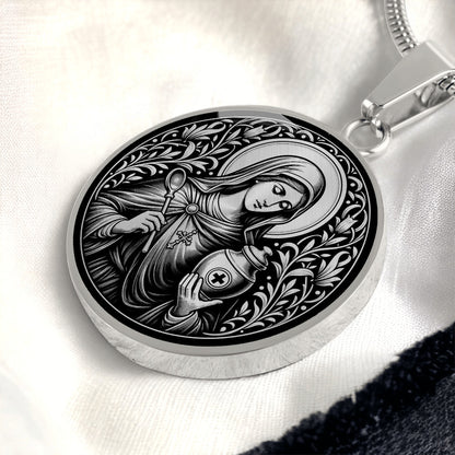 Saint Hermione of Ephesus Medal Necklace – Patron Saint of Physicians and Healers