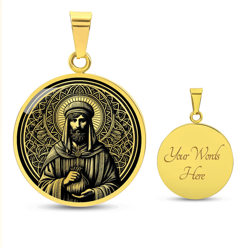 Saint Homobonus Medal Necklace – Patron Saint of Businesspeople & Entrepreneurs