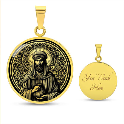 Saint Homobonus Medal Necklace – Patron Saint of Businesspeople & Entrepreneurs