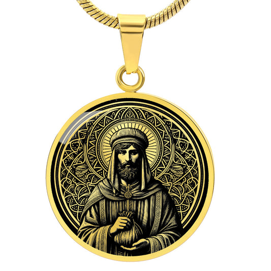 Saint Homobonus Medal Necklace – Patron Saint of Businesspeople & Entrepreneurs