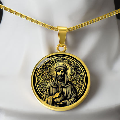 Saint Homobonus Medal Necklace – Patron Saint of Businesspeople & Entrepreneurs