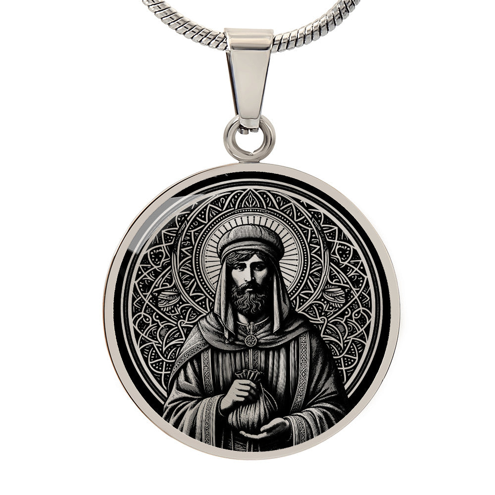 Saint Homobonus Medal Necklace – Patron Saint of Businesspeople & Entrepreneurs