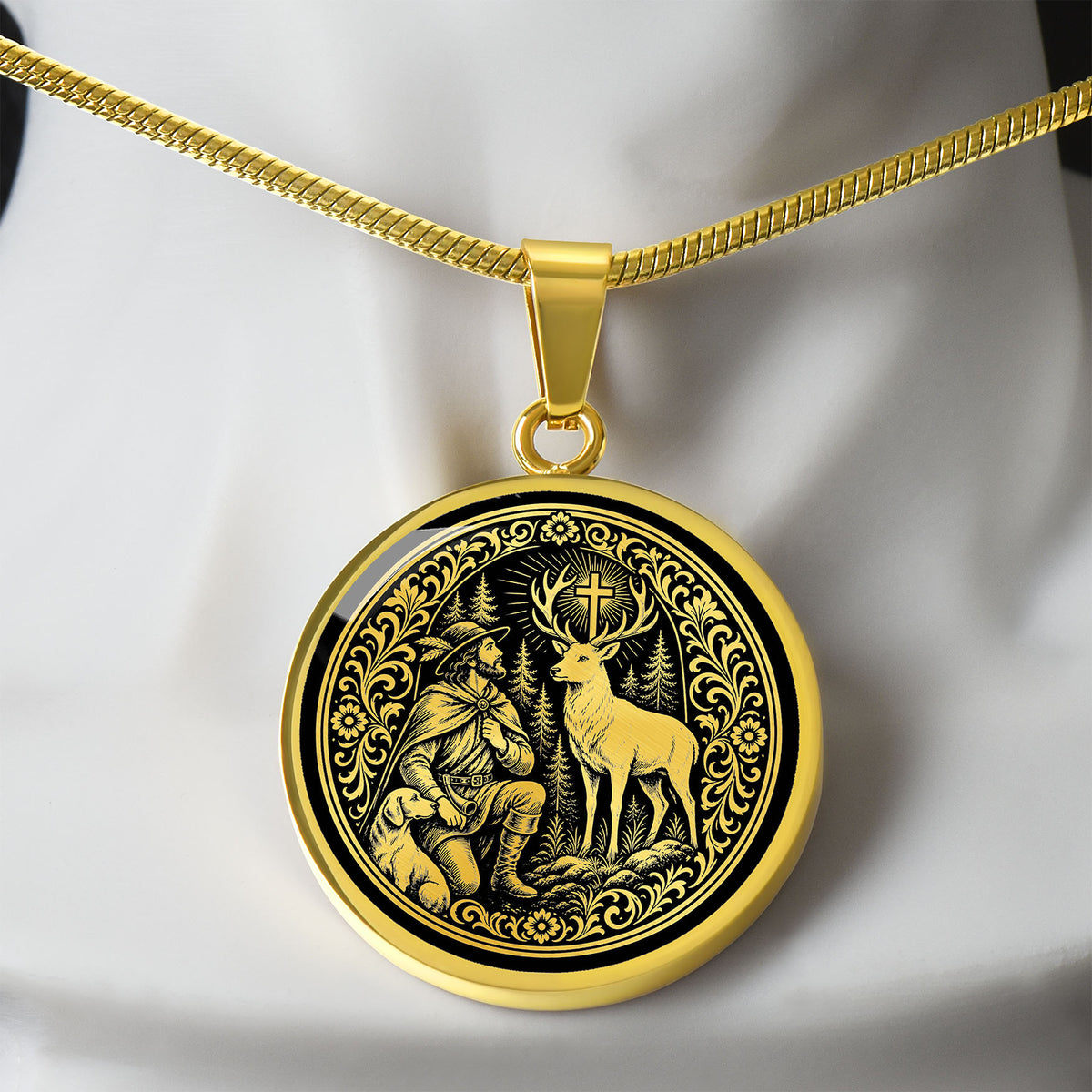 Saint Hubert Medal Necklace – Patron Saint of Hunters & Dogs