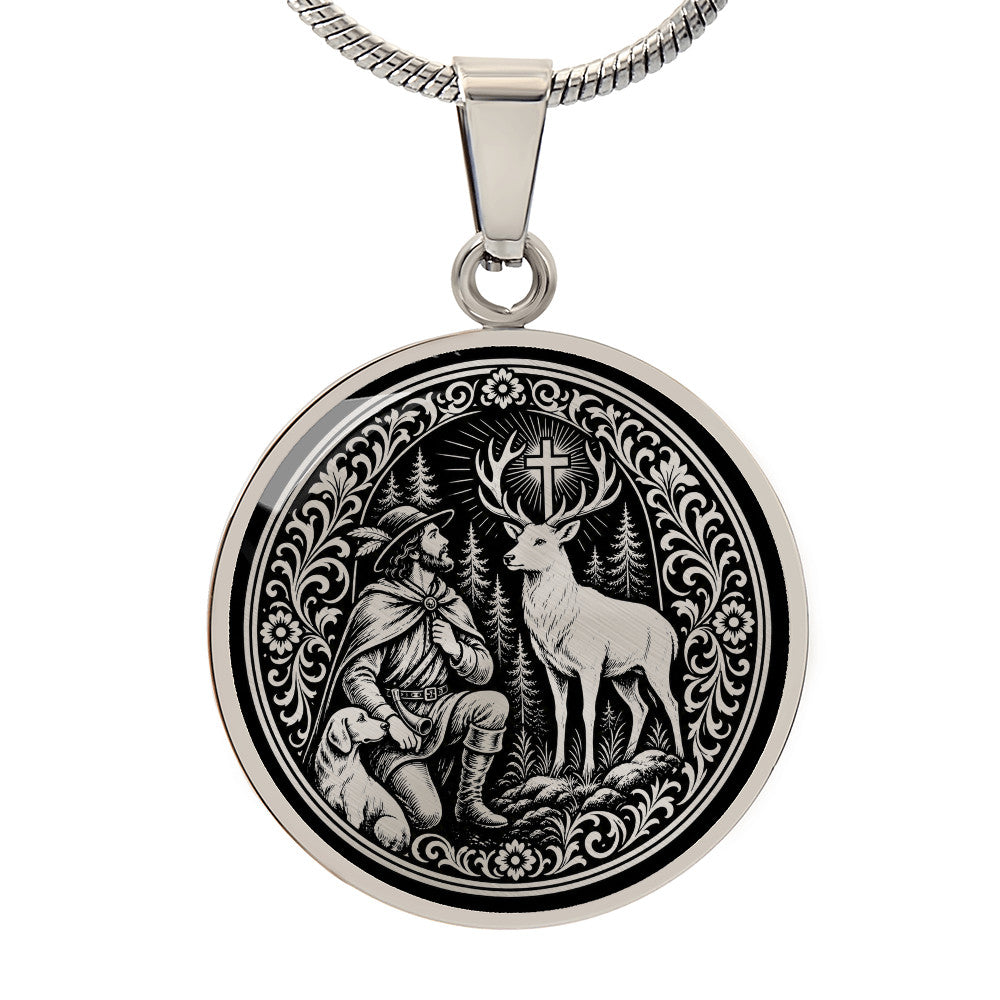 Saint Hubert Medal Necklace – Patron Saint of Hunters & Dogs