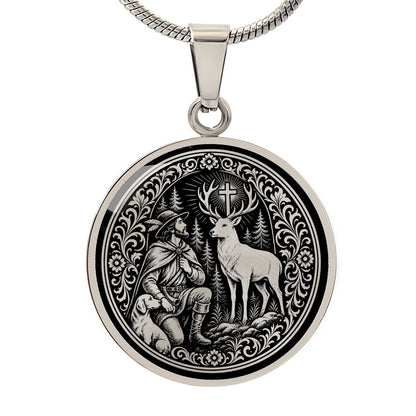 Saint Hubert Medal Necklace – Patron Saint of Hunters & Dogs