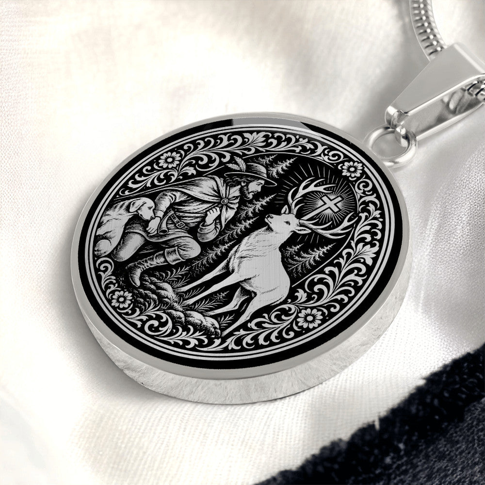 Saint Hubert Medal Necklace – Patron Saint of Hunters & Dogs