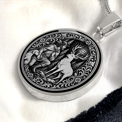 Saint Hubert Medal Necklace – Patron Saint of Hunters & Dogs