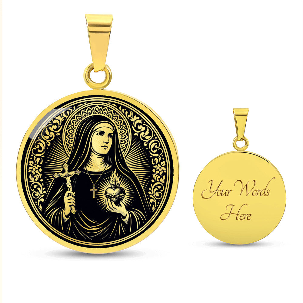 Saint Jane Frances de Chantal Medal Necklace – Patron Saint of Widows & Forgotten People