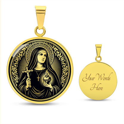 Saint Jane Frances de Chantal Medal Necklace – Patron Saint of Widows & Forgotten People