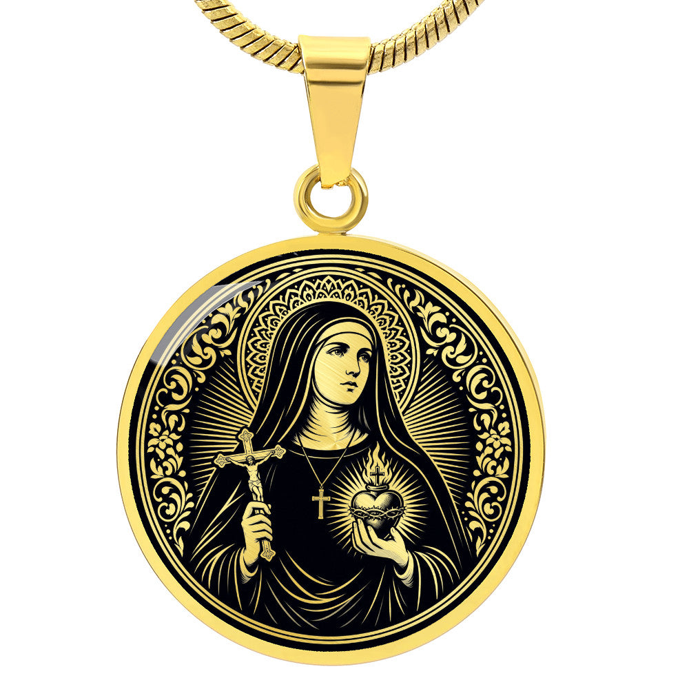 Saint Jane Frances de Chantal Medal Necklace – Patron Saint of Widows & Forgotten People