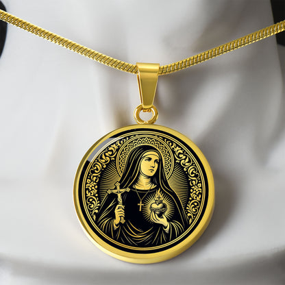Saint Jane Frances de Chantal Medal Necklace – Patron Saint of Widows & Forgotten People