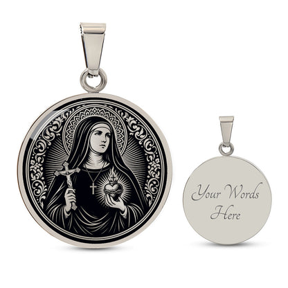 Saint Jane Frances de Chantal Medal Necklace – Patron Saint of Widows & Forgotten People