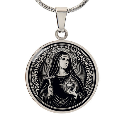 Saint Jane Frances de Chantal Medal Necklace – Patron Saint of Widows & Forgotten People