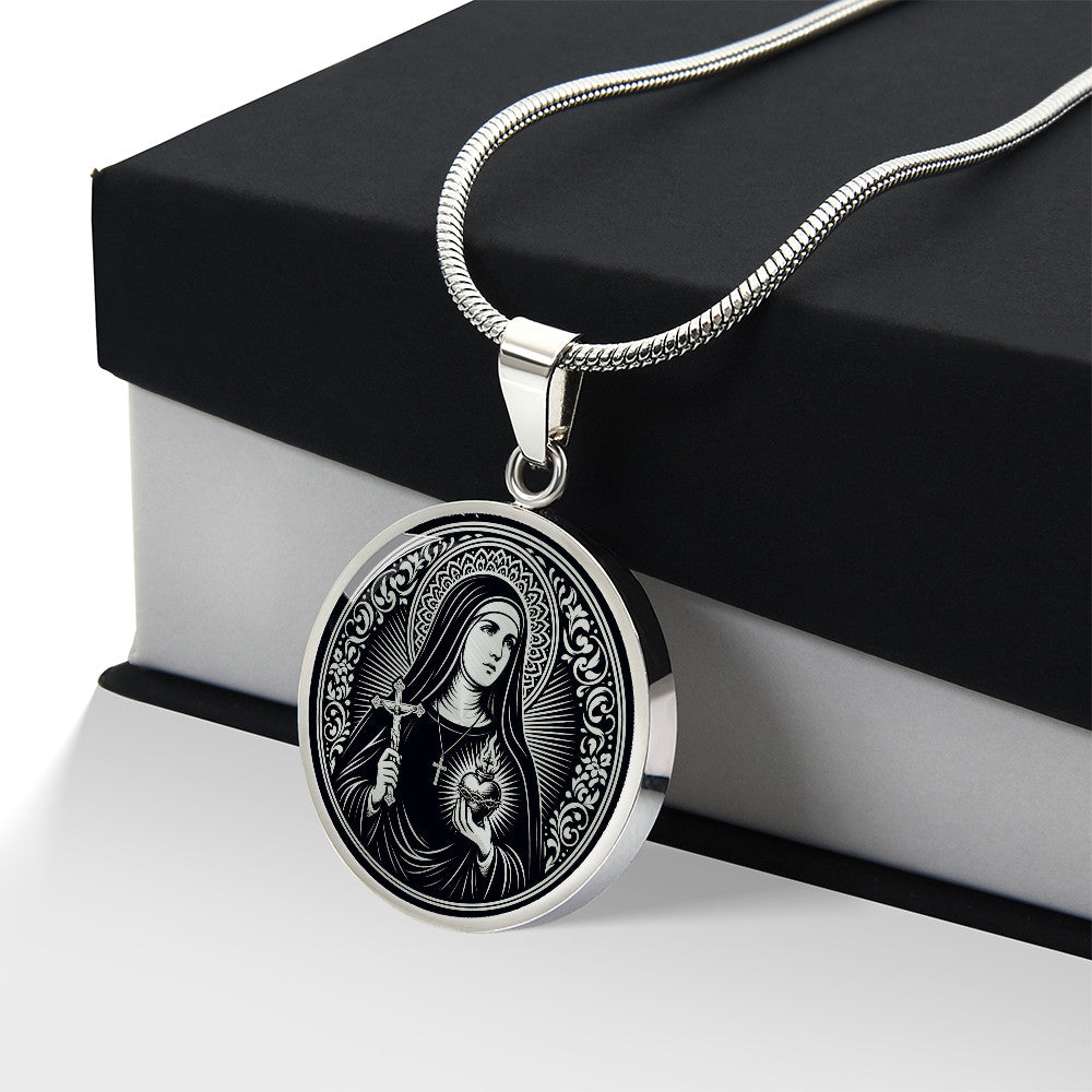 Saint Jane Frances de Chantal Medal Necklace – Patron Saint of Widows & Forgotten People