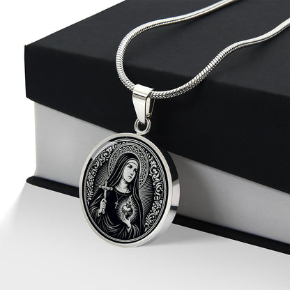 Saint Jane Frances de Chantal Medal Necklace – Patron Saint of Widows & Forgotten People