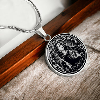 Saint Jane Frances de Chantal Medal Necklace – Patron Saint of Widows & Forgotten People