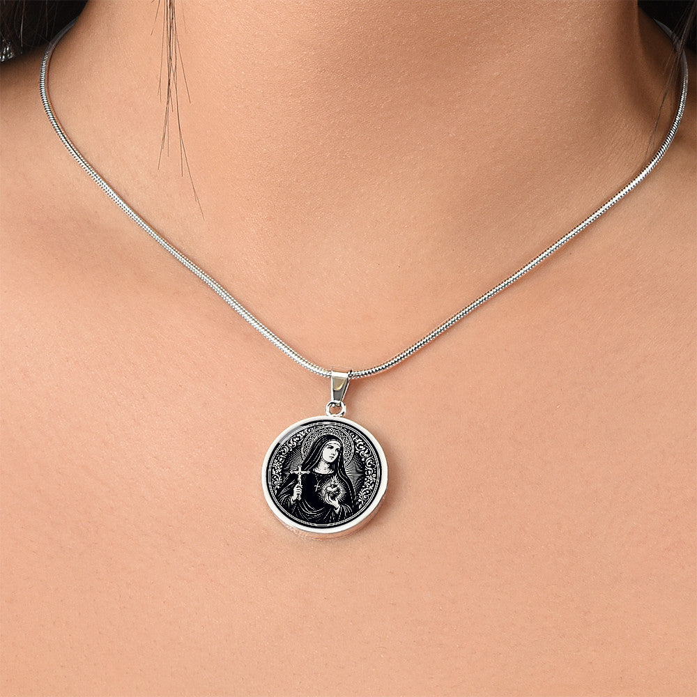 Saint Jane Frances de Chantal Medal Necklace – Patron Saint of Widows & Forgotten People
