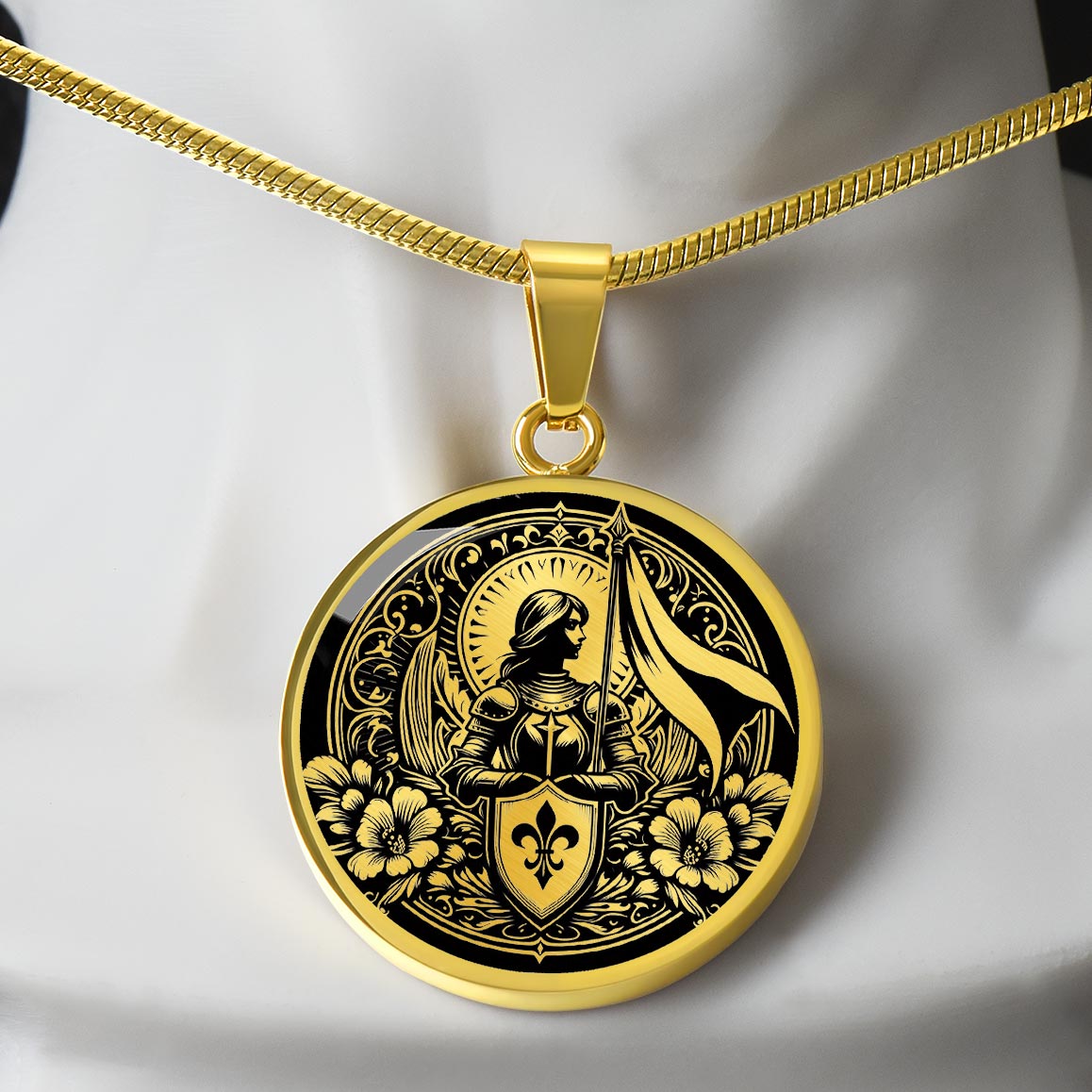 Saint Joan of Arc Medal Necklace - Patron Saint of France & Soldiers