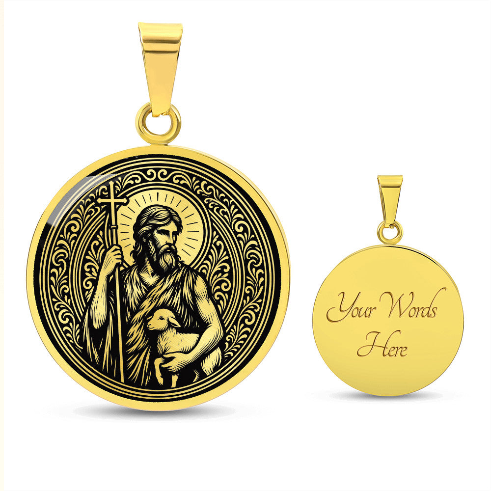 Saint John the Baptist Medal Necklace – Patron Saint of Baptism & Converts