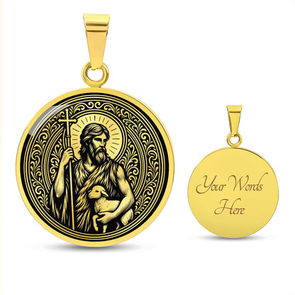 Saint John the Baptist Medal Necklace – Patron Saint of Baptism & Converts