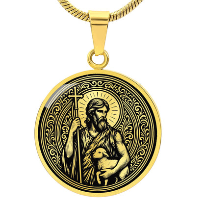 Saint John the Baptist Medal Necklace – Patron Saint of Baptism & Converts