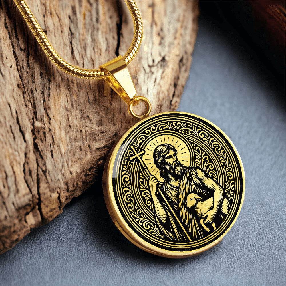 Saint John the Baptist Medal Necklace – Patron Saint of Baptism & Converts