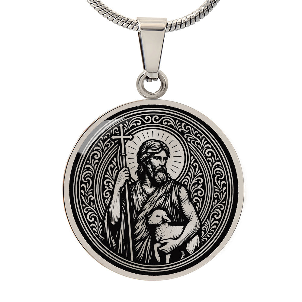 Saint John the Baptist Medal Necklace – Patron Saint of Baptism & Converts