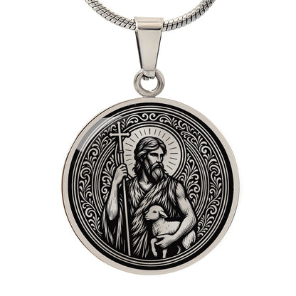 Saint John the Baptist Medal Necklace – Patron Saint of Baptism & Converts