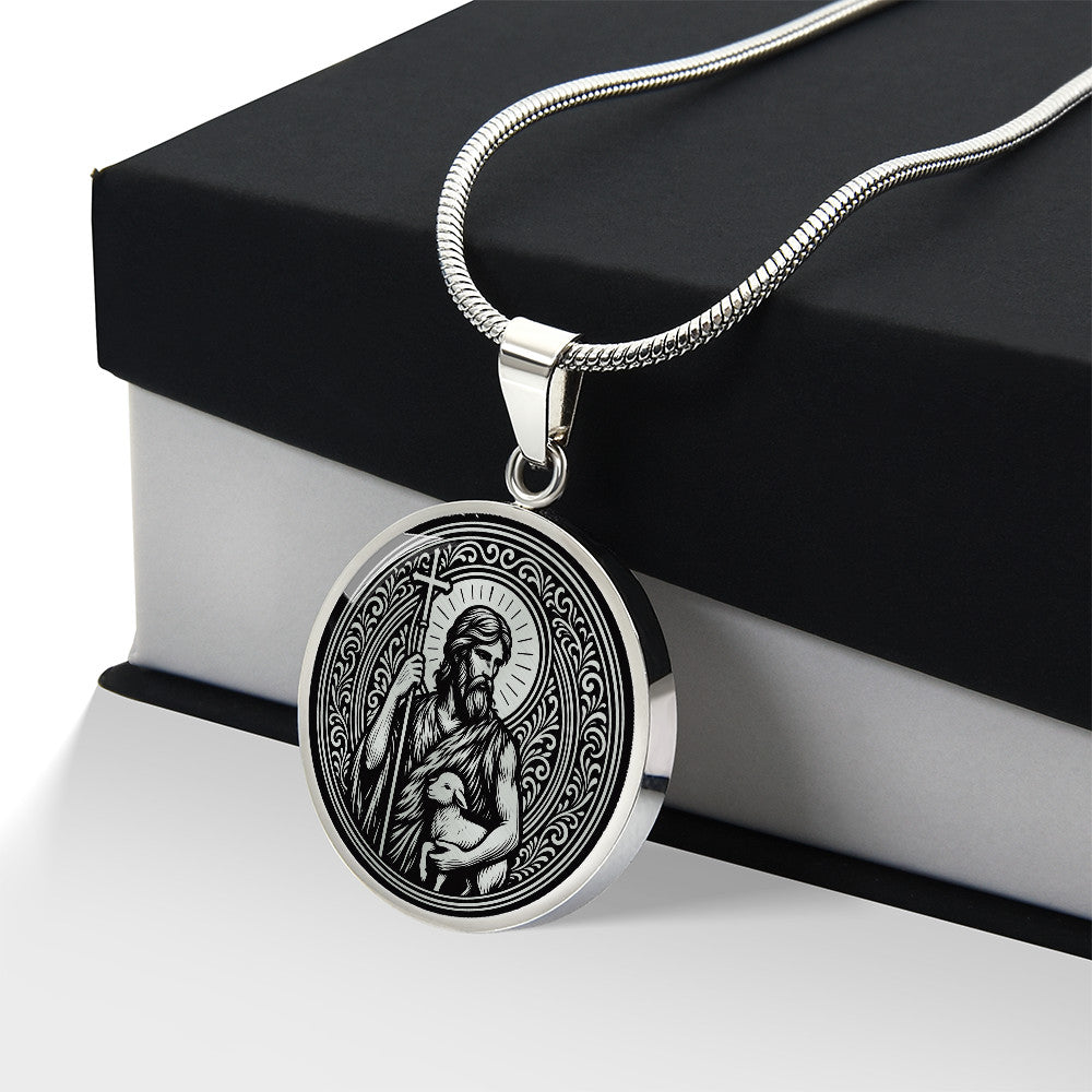 Saint John the Baptist Medal Necklace – Patron Saint of Baptism & Converts