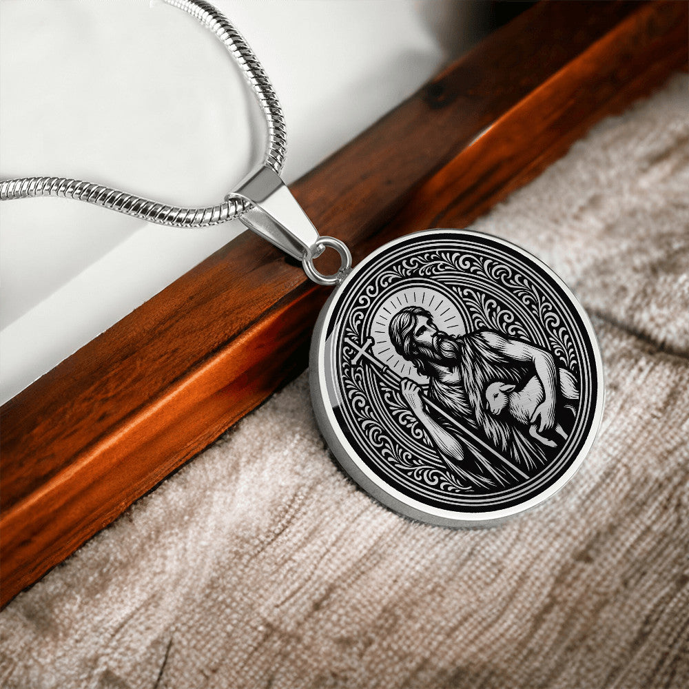 Saint John the Baptist Medal Necklace – Patron Saint of Baptism & Converts