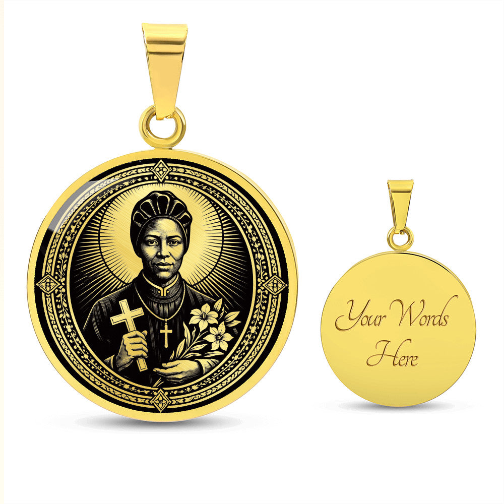 Saint Josephine Bakhita Medal Necklace – Patron Saint of Human Trafficking Survivors & Sudan