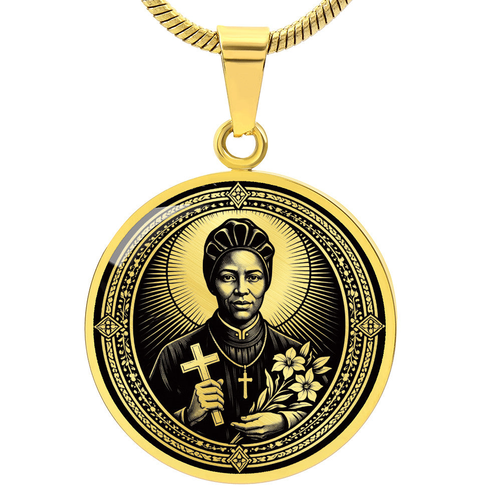 Saint Josephine Bakhita Medal Necklace – Patron Saint of Human Trafficking Survivors & Sudan