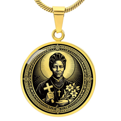 Saint Josephine Bakhita Medal Necklace – Patron Saint of Human Trafficking Survivors & Sudan