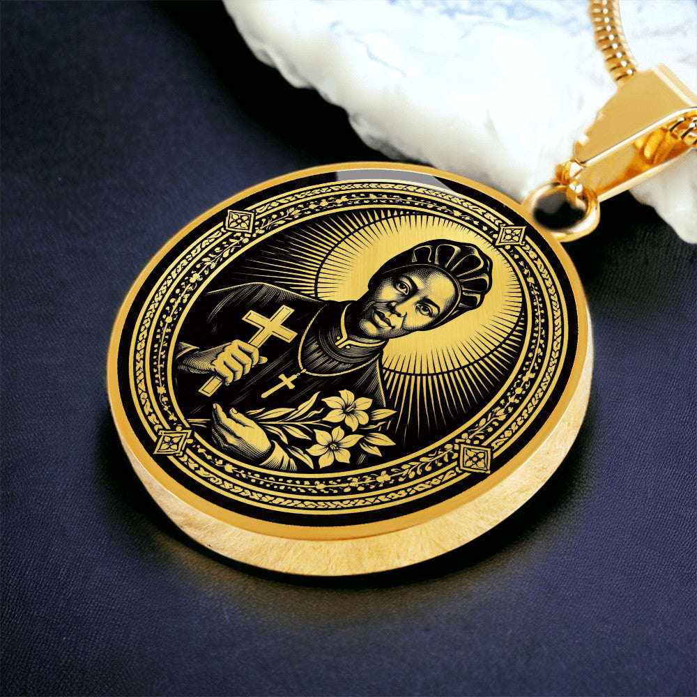 Saint Josephine Bakhita Medal Necklace – Patron Saint of Human Trafficking Survivors & Sudan