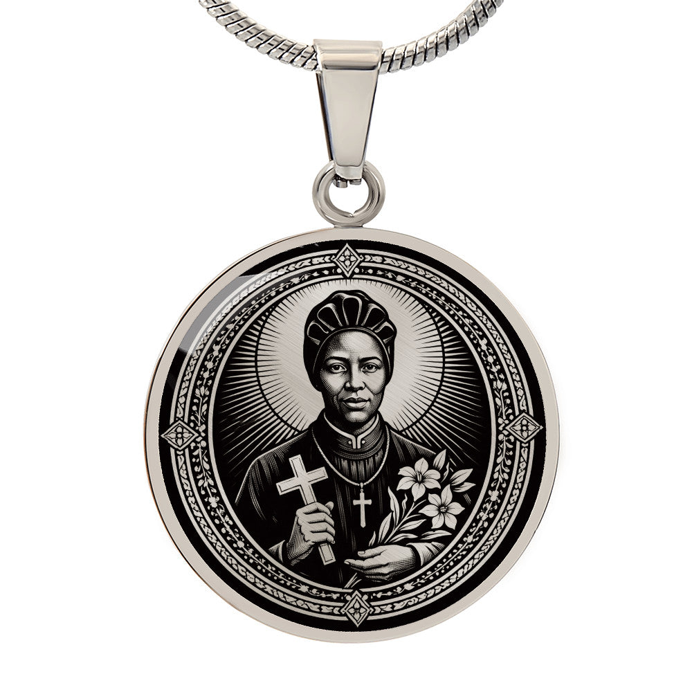 Saint Josephine Bakhita Medal Necklace – Patron Saint of Human Trafficking Survivors & Sudan