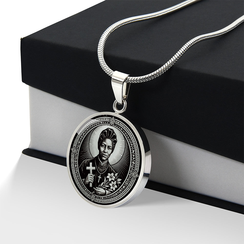 Saint Josephine Bakhita Medal Necklace – Patron Saint of Human Trafficking Survivors & Sudan