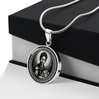 Saint Josephine Bakhita Medal Necklace – Patron Saint of Human Trafficking Survivors & Sudan