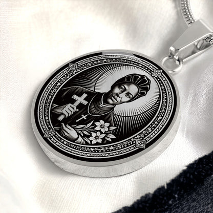 Saint Josephine Bakhita Medal Necklace – Patron Saint of Human Trafficking Survivors & Sudan