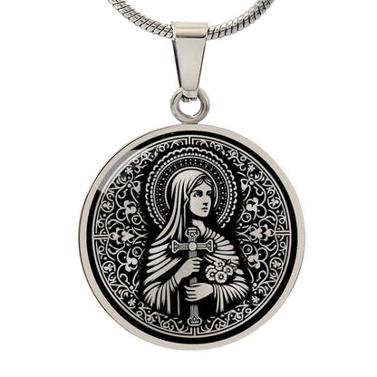 Saint Julia of Carthage Medal Necklace - Patron Saint of Corsica & Torture Survivors