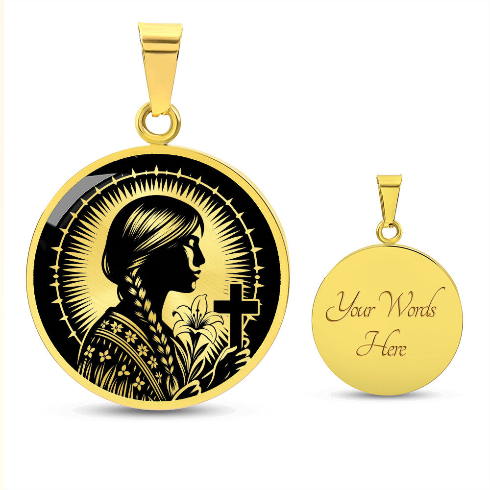 Saint Kateri Tekakwitha Medal Necklace – Patron Saint of Native Americans & the Environment